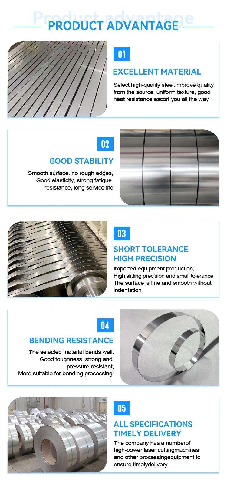 ASTM-A240 Stainless Steel in Coils 304 0, 5 mm Ba 410 420 430 Stainless Steel Strip