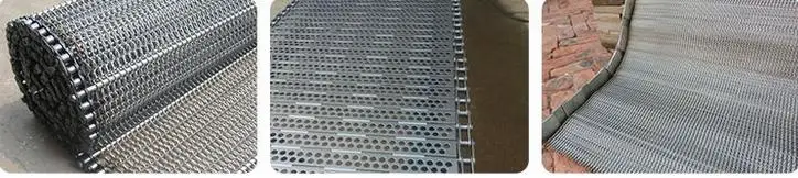 Food Chocolate Enrober Stainless Steel Flat Flex Wire Mesh Conveyor Belt