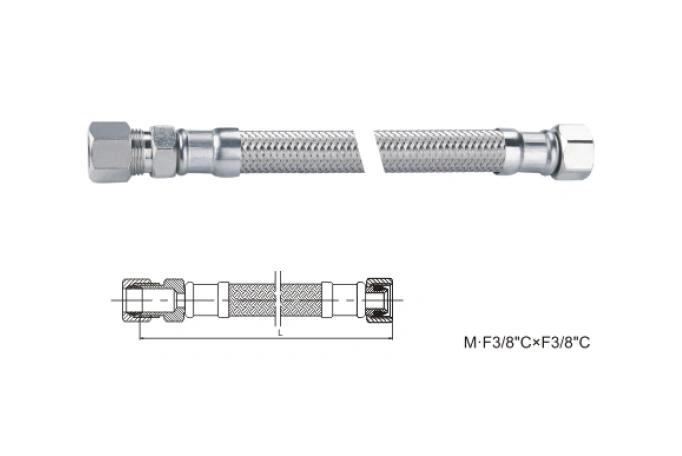 Braided Hose with Push-Down Pop-up Drain for Dishwasher