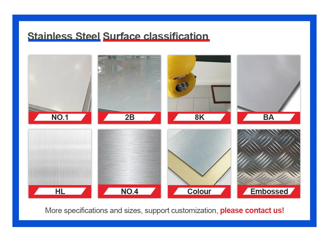 304/304L/316/409/410/904L/2205/2507 Stainless Steel Plate/Sheet Hot/Cold Rolled and Mirror Stainless Steel Sheet