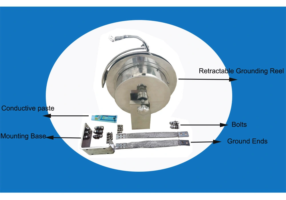 24m Retractable/Rewinder Anti-Static Earthing/Grounding Reel with Bypass Conductor for Floating Roof Storage Tanks