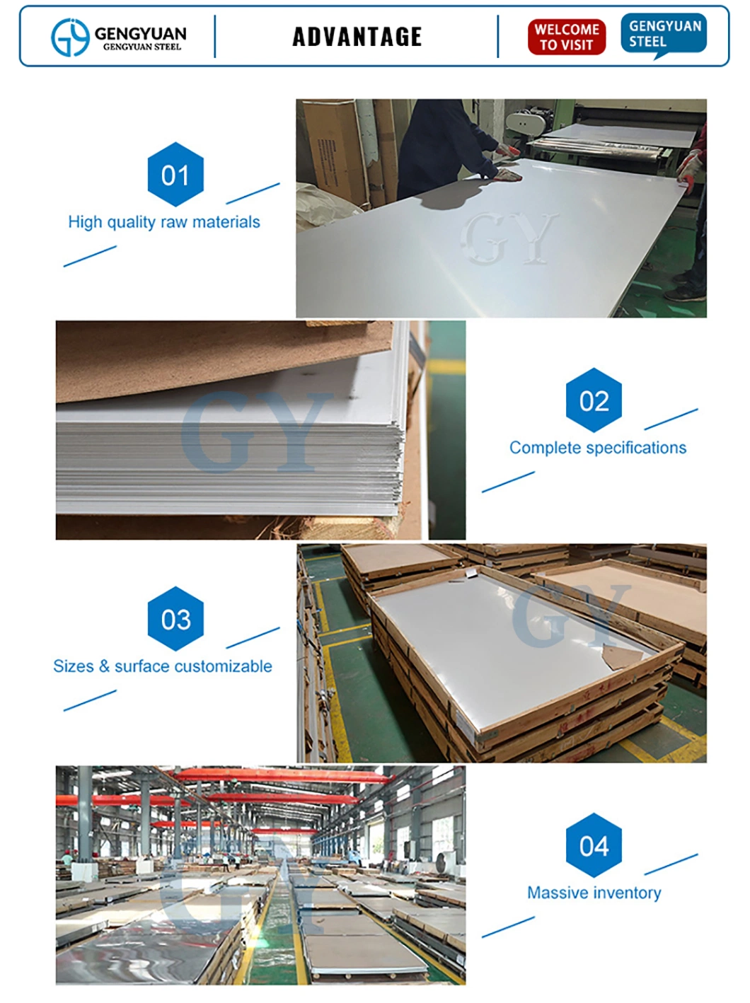 No. 1 2b 8K Ba Hl No. 4 Surface Perforated 201 202 304 304L 316 316L 309 310 410 420 430 904L 2205 2507 Finished Stainless Steel Sheet