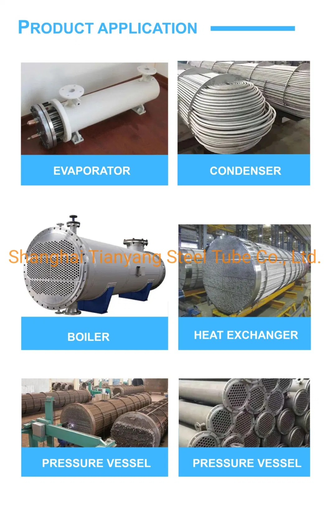 304/304L 316/316L 321 347H Stainless Steel Tube for Boiler Condenser Heat Exchanger Evaporator