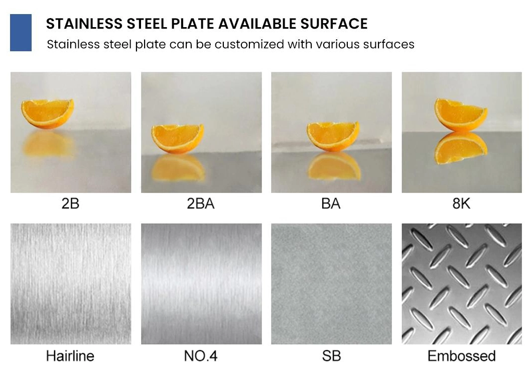 China Factory Ss Plate ASME 201 303 303cu 304 304L 304f 316 316L 310S 321 2205 Hot Cold Rolled No.1 2b Ba No.4 Hl Brushed Mirror Polished Stainless Steel Sheet