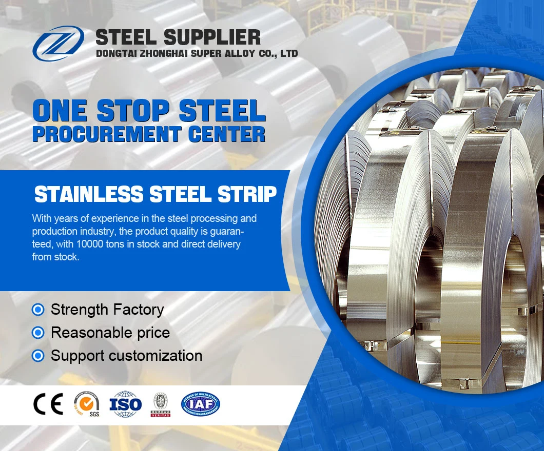 304 S20400 Equipment Use Cold Rolled Metal Tape 304 316L Stainless Steel Strip for Sale