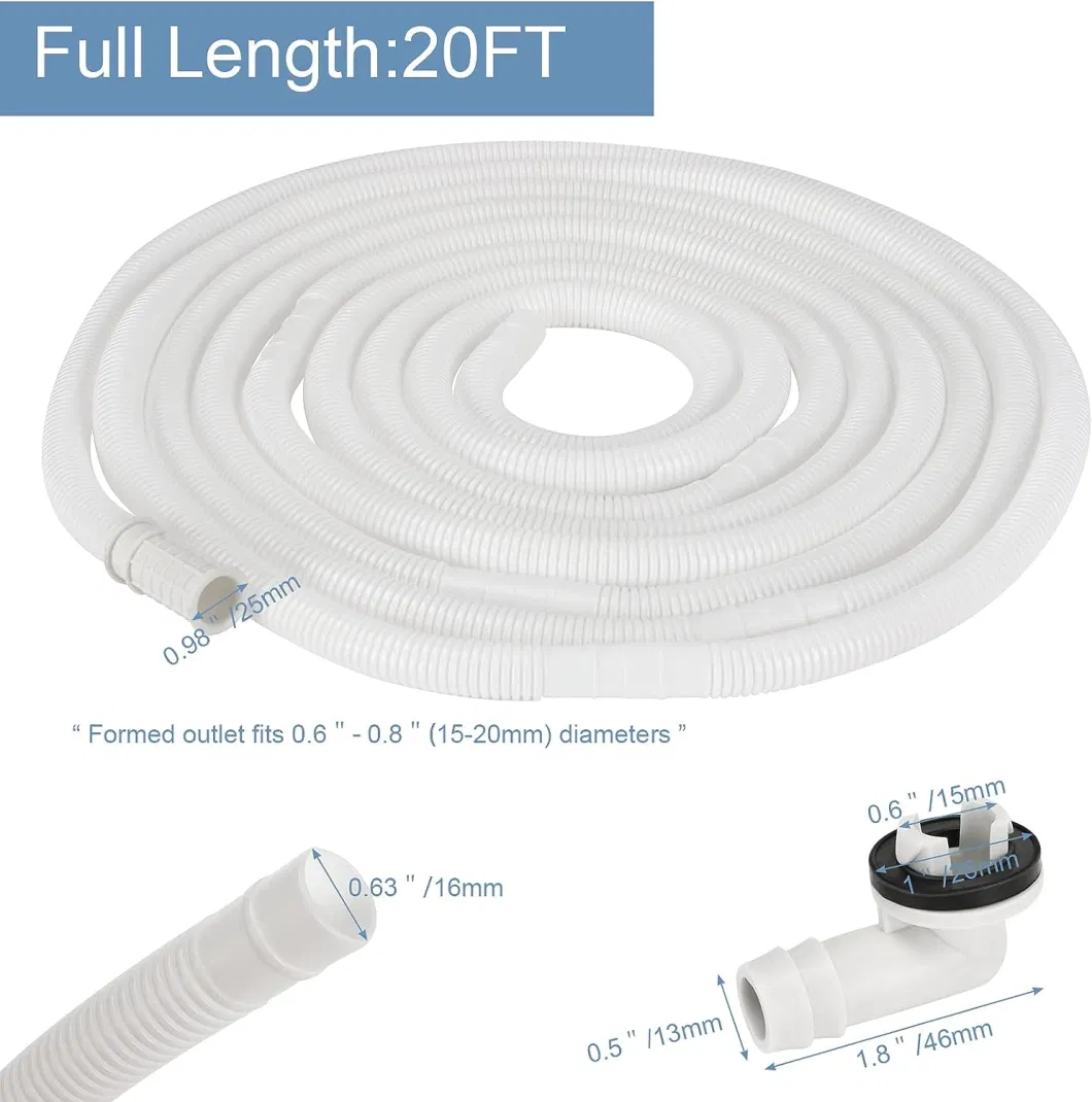 Air Conditioner Drain Hose Kit Plastic Tubing AC Condensate AC Drain Hose for Conditioner