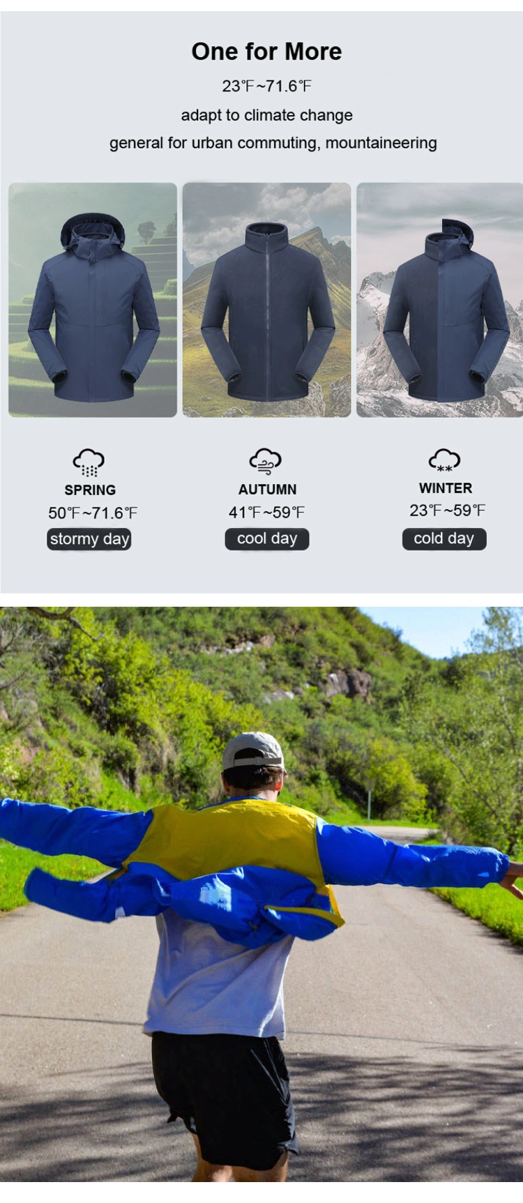 Wholesale Factory Functional Waterproof Oil-Proof Anti-Fouling Hooded Jacket Outdoor Jacket for Men and Women