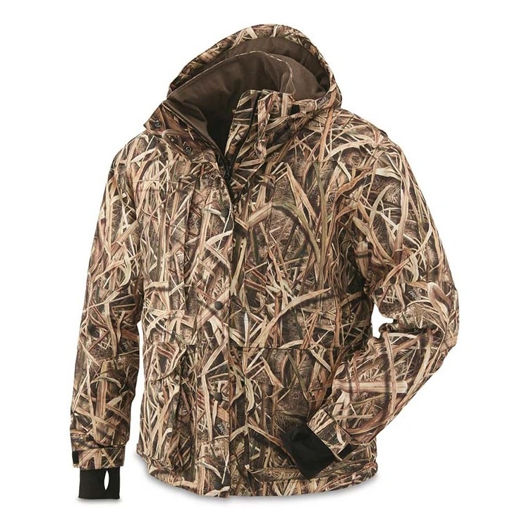 Full-Zip Hunting Jacket with Softshell Fabric and Fleece-Lined Chin Guard