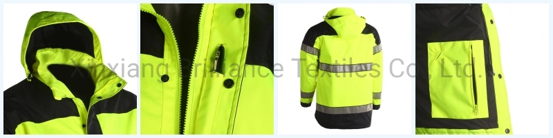 Hi Vis Classic Rain Coat Waterproof Rain Jacket with Hood