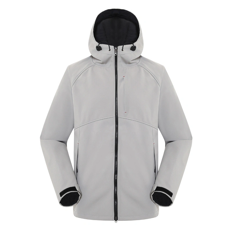 Mens Autumn Winter Fleece Lined Lightweight Waterproof Windbreak Hooded Soft Shell Jacket