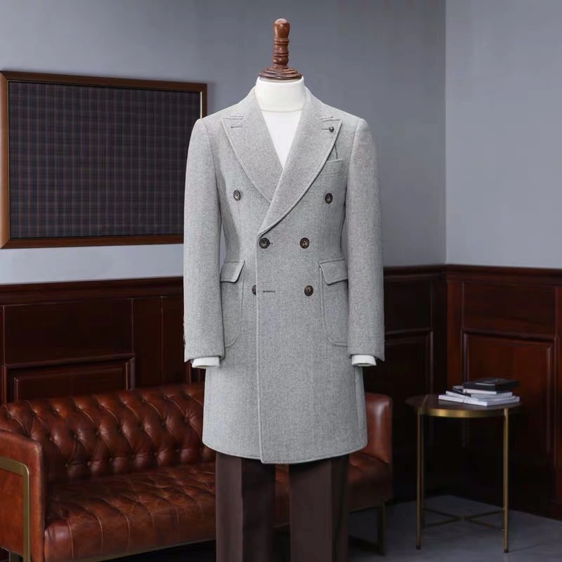 Spring / Autumn Cotton Customized Garment Men Jacket Wool Overcoat Dust Coat