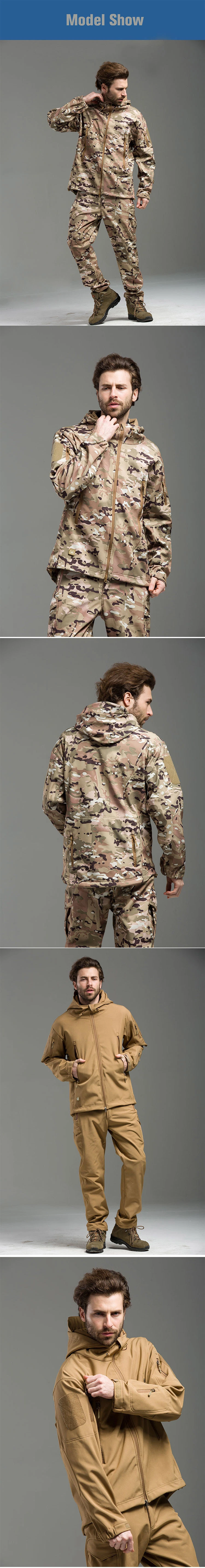 Tactical Windbreaker Outdoor Winter Men Soft Shell Jackets &amp; Coats