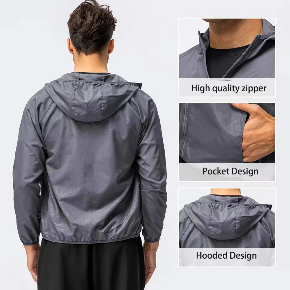 Custom High Quality Mens Cheap Polyester Windbreakers with Hoodied