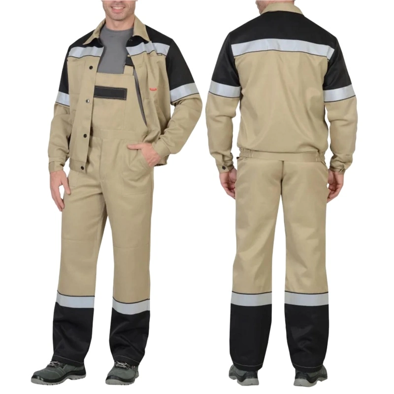 Customized Industrial High Visibility Polyester Cotton Durable Safety Coverall Construction Factory Workwear Overall