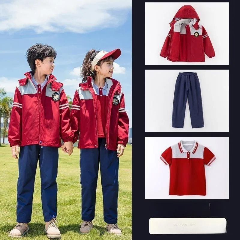 Students School Uniforms Winter Three Pieces Thickened Kids Interchange Jacket