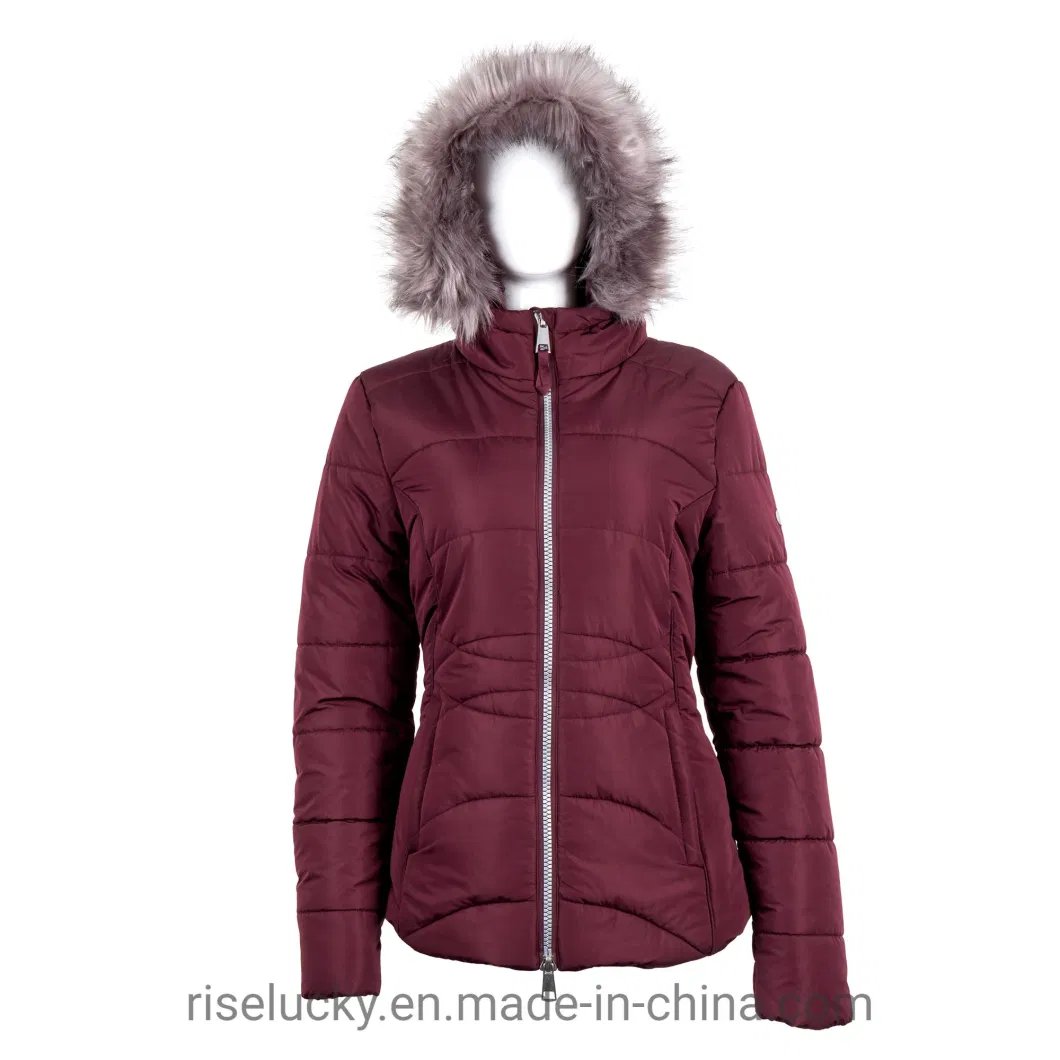 Fur Hood Padding Down Jacket for Winter Warm Jacket Recycled