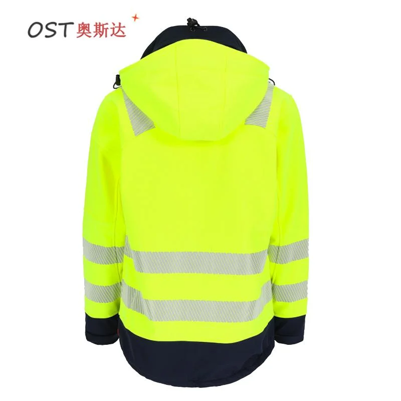 Men&prime; S Softshell Jacket with High Visibility Reflective Tape