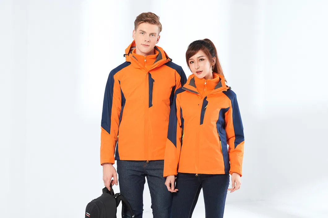 Wholesale Men&prime;s and Women&prime;s Outdoor Three-in-One Two-Piece Windproof Warm Waterproof Jacket