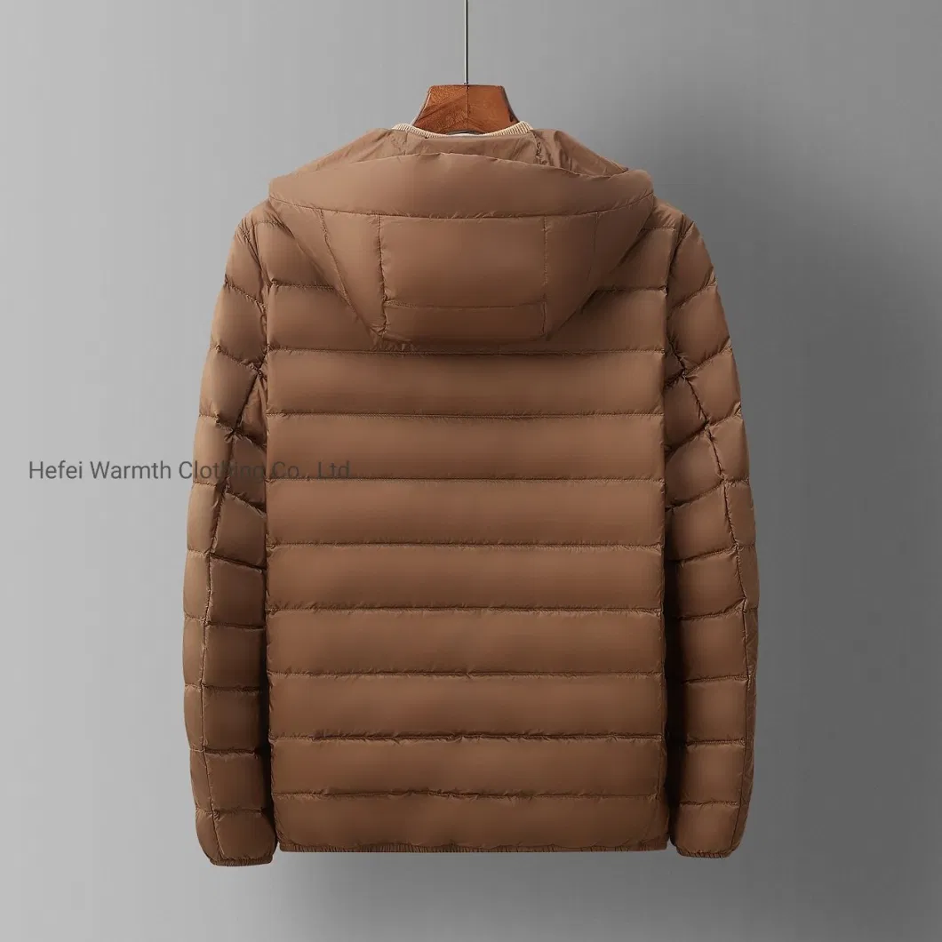 OEM Hight Quality Hot Sale Canada Market 90% White Duck Goose Down Winter Fur Hood Men Down Jacket