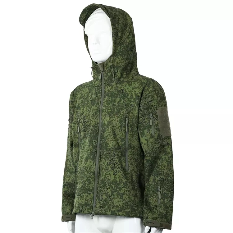 Little Green Men Russian Camouflage Manufacturer Custom Camouflage Outdoor Hiking Fleece Military Soft Shell Jacket