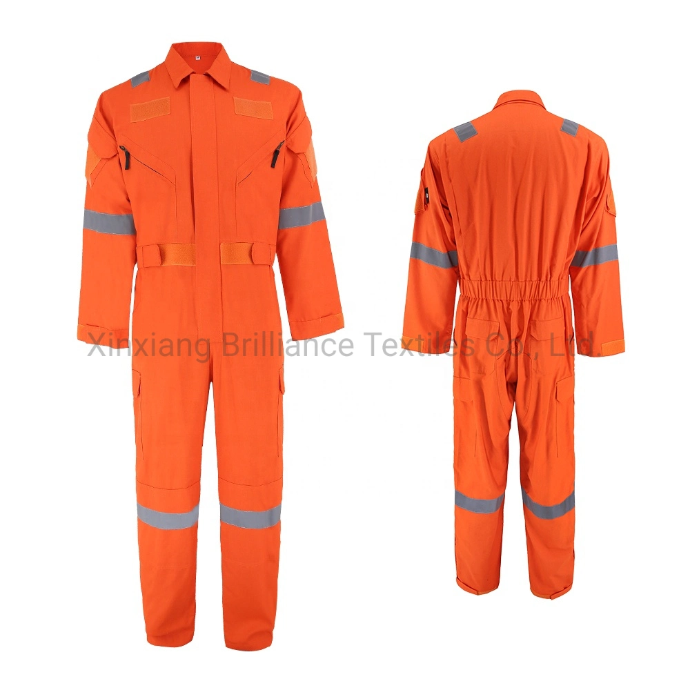 Nomex Flame Retardant Anti-Static Coverall 100%Cotton Boiler Suits Hi Vis Coverall Unisex Jumpsuit Costume Workwear Double Zips