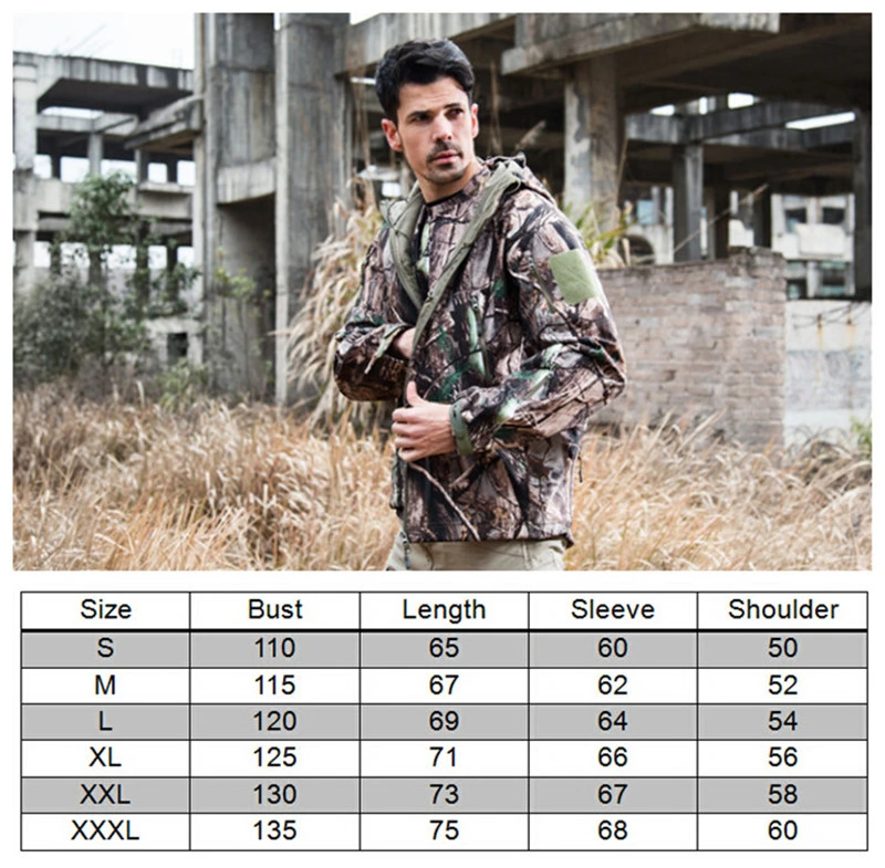 Esdy Camo Army style Uniform Hunting Softshell Waterproof Military style Tactical Jacket