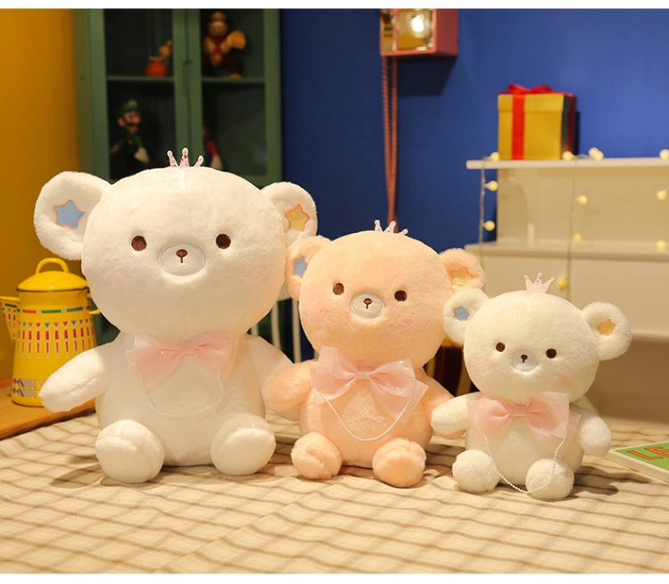 Yanxiannv OEM Custom Kids Company Gifts and Couples Doll Soft Animal Toy Crown Star Bear Bow Decorative Bear