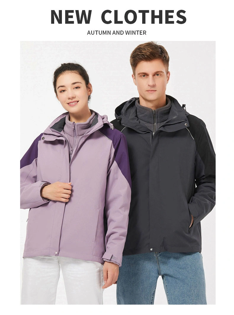 Men&prime; S Mountain Snow Waterproof Ski Jacket Detachable Hood Windproof Fleece Parka Rain Jacket Winter Coat