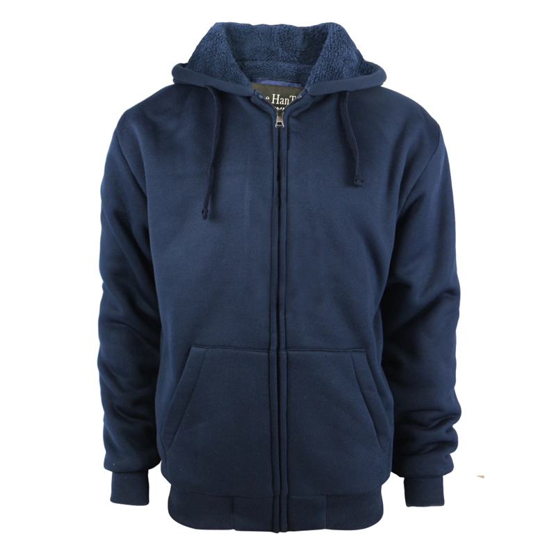 Apparel Manufacturers Navy Zip up Mens Fleece Hoodies