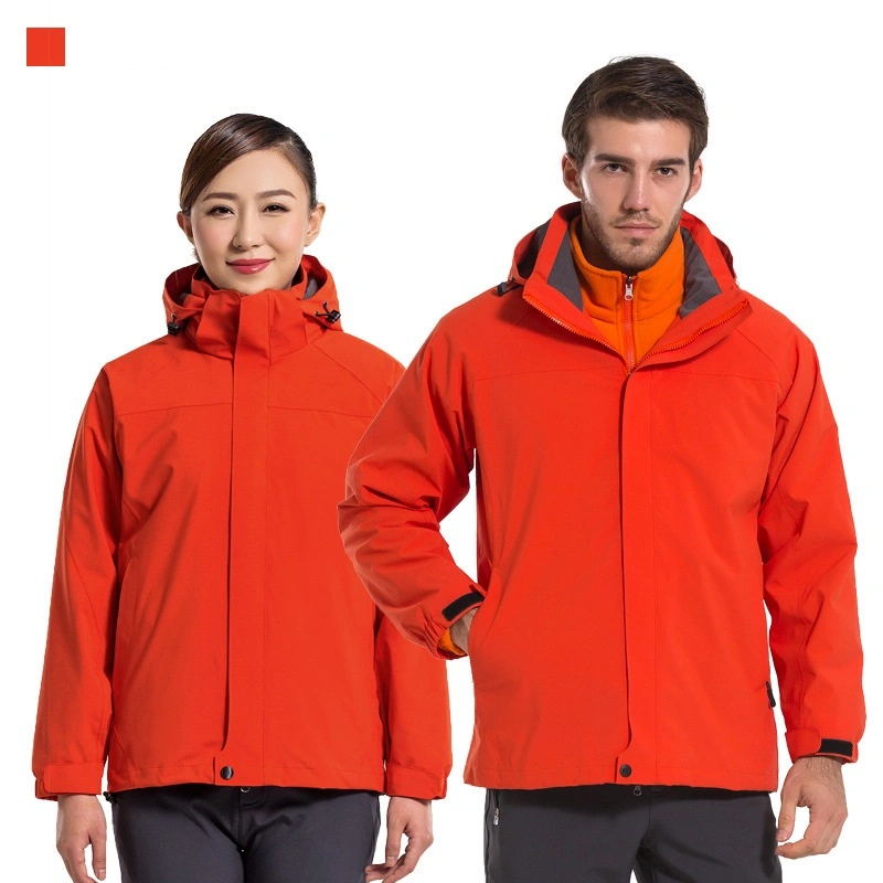 Hiworld Solid Sports Winter Unisex Custom Winter Three-in-One Outdoor Two-Piece Set Charge Jacket with Removable Liner