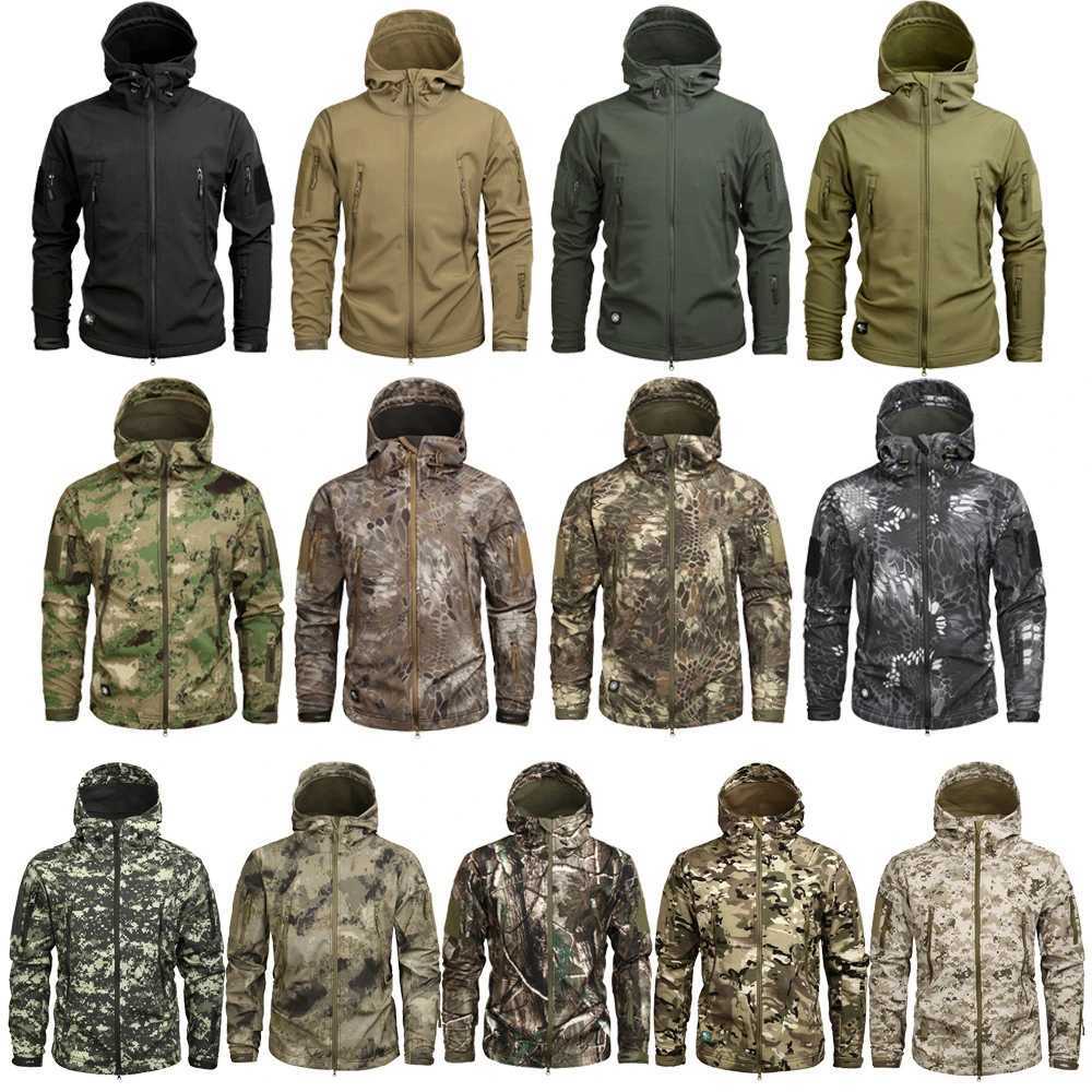 Waterproof Coat Hoodie Mens Outdoor Softshell Fleece Jacket