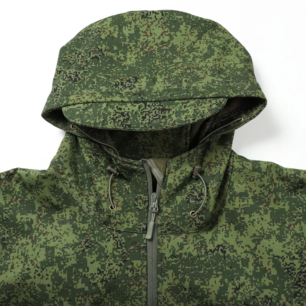 Little Green Men Russian Camouflage Manufacturer Custom Camouflage Outdoor Hiking Fleece Military Soft Shell Jacket