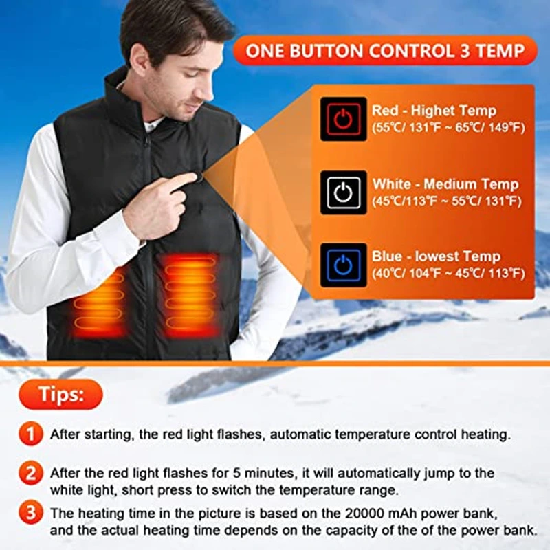 OEM Manufacturer High Quality Winter Hunting USB Rechargeable Electric Thermal Heated Vest