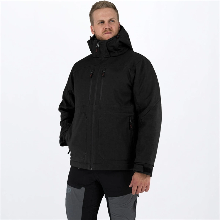 OEM Manufacturer Custom Logo Sports Clothes Softshell Black Zip up Men Fishing Jacket