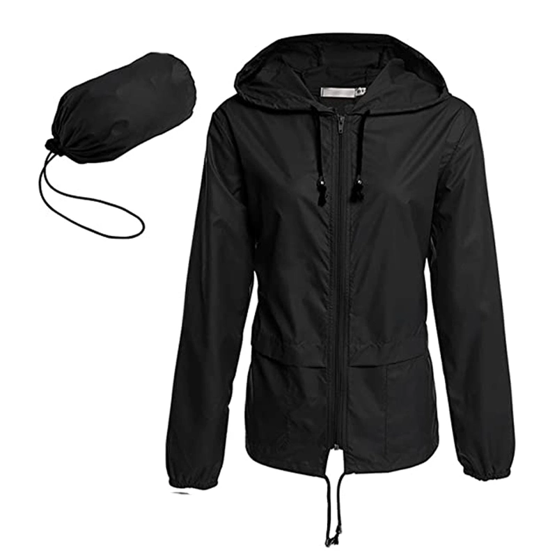 Women&prime; S Lightweight Hooded Raincoat Waterproof Packable Active Outdoor Rain Jacket Supplier