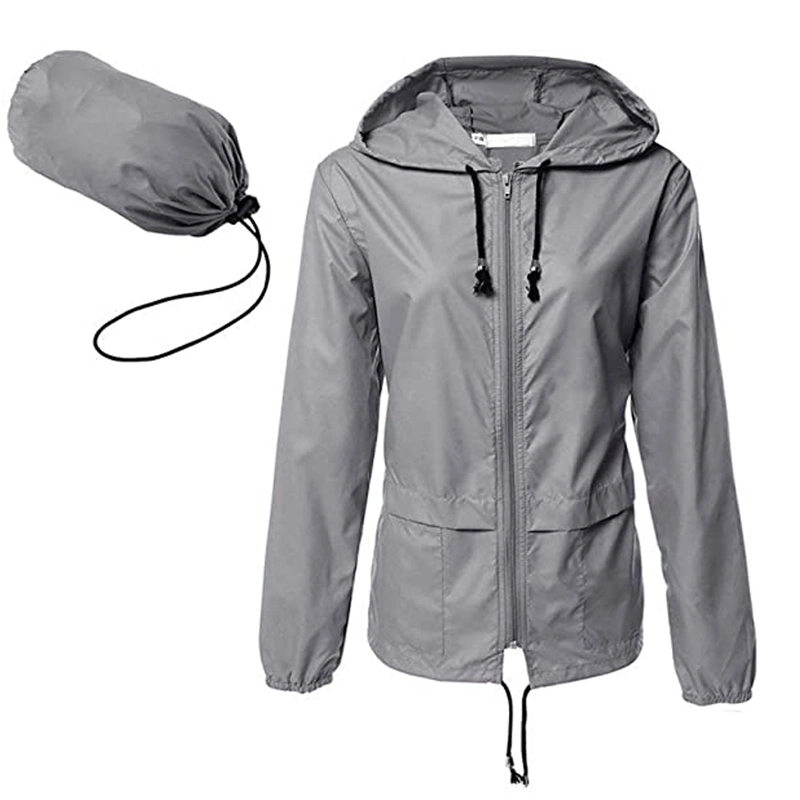 Women&prime; S Lightweight Hooded Raincoat Waterproof Packable Active Outdoor Rain Jacket Supplier