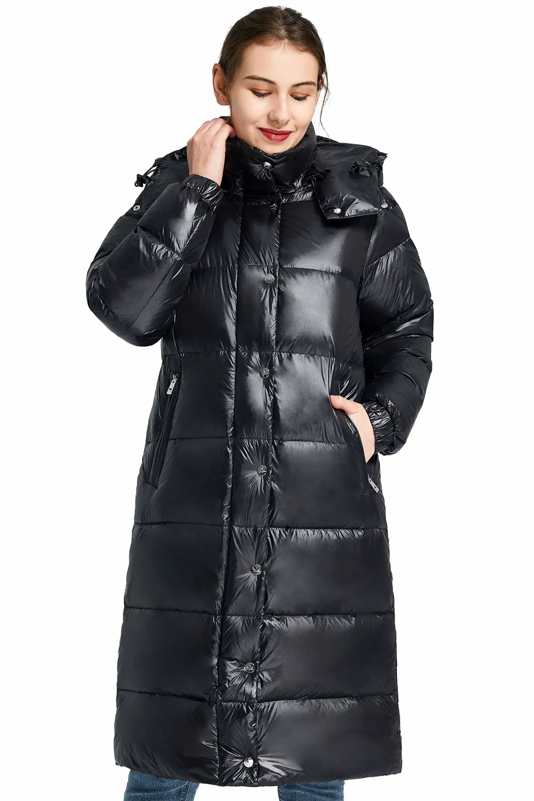 Asiapo China Factory Women&prime;s DWR Lightweight Warm Long Down Jacket