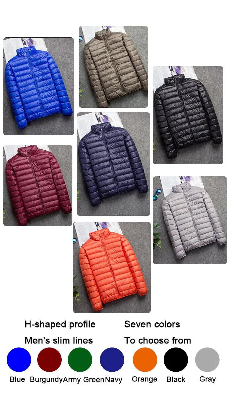 Factory Wholesale Winter Blue Ultre Light Down Jacket Man Down Coat