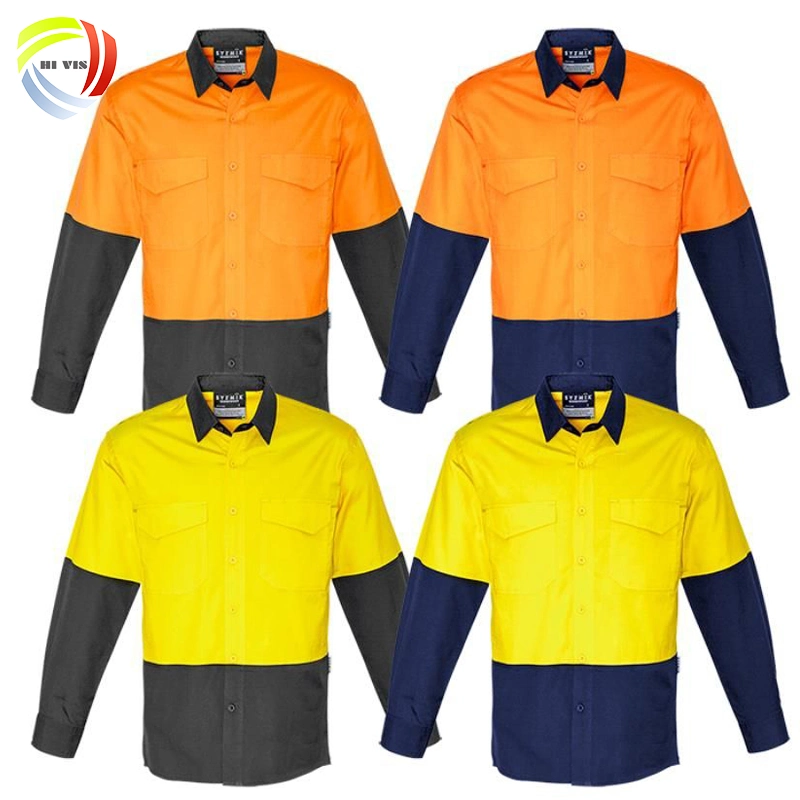 Two Tones Custom Work Shirt Manufacturer Unisex Work Clothes Factory Plant Mechanic Repair Work Wear