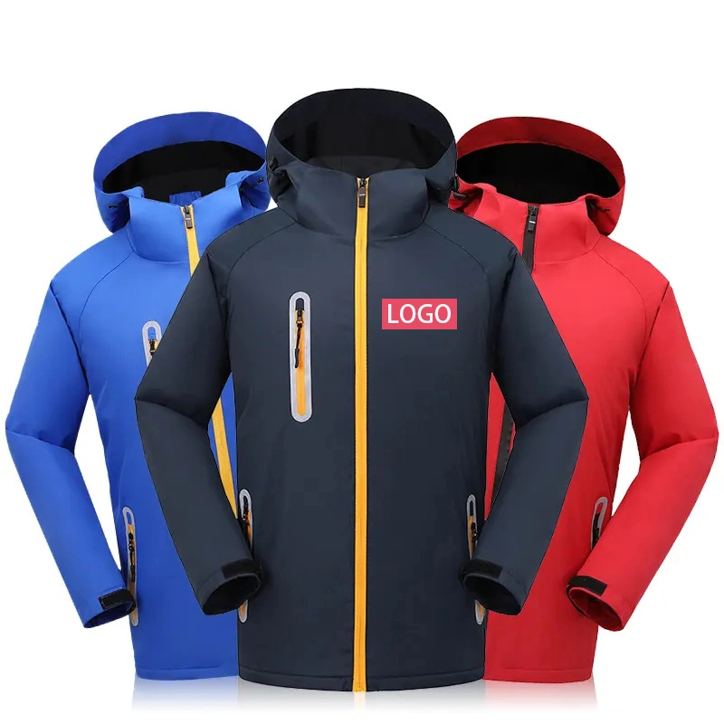 Custom Logo Breathable Waterproof Soft Shell Warm Sports Wear Hiking Men&prime;s Outdoor Rain Jacket