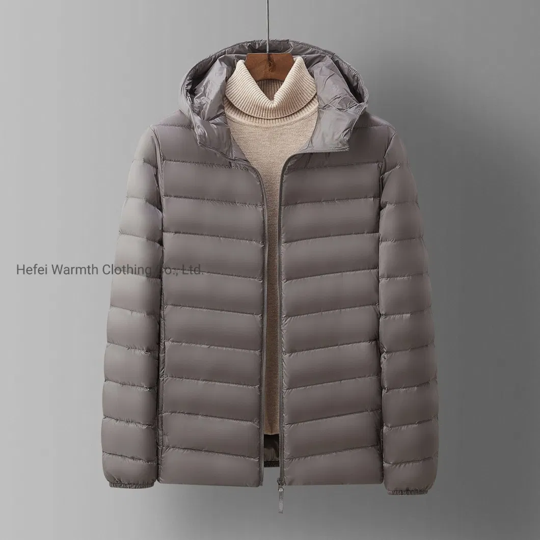 OEM Hight Quality Hot Sale Canada Market 90% White Duck Goose Down Winter Fur Hood Men Down Jacket