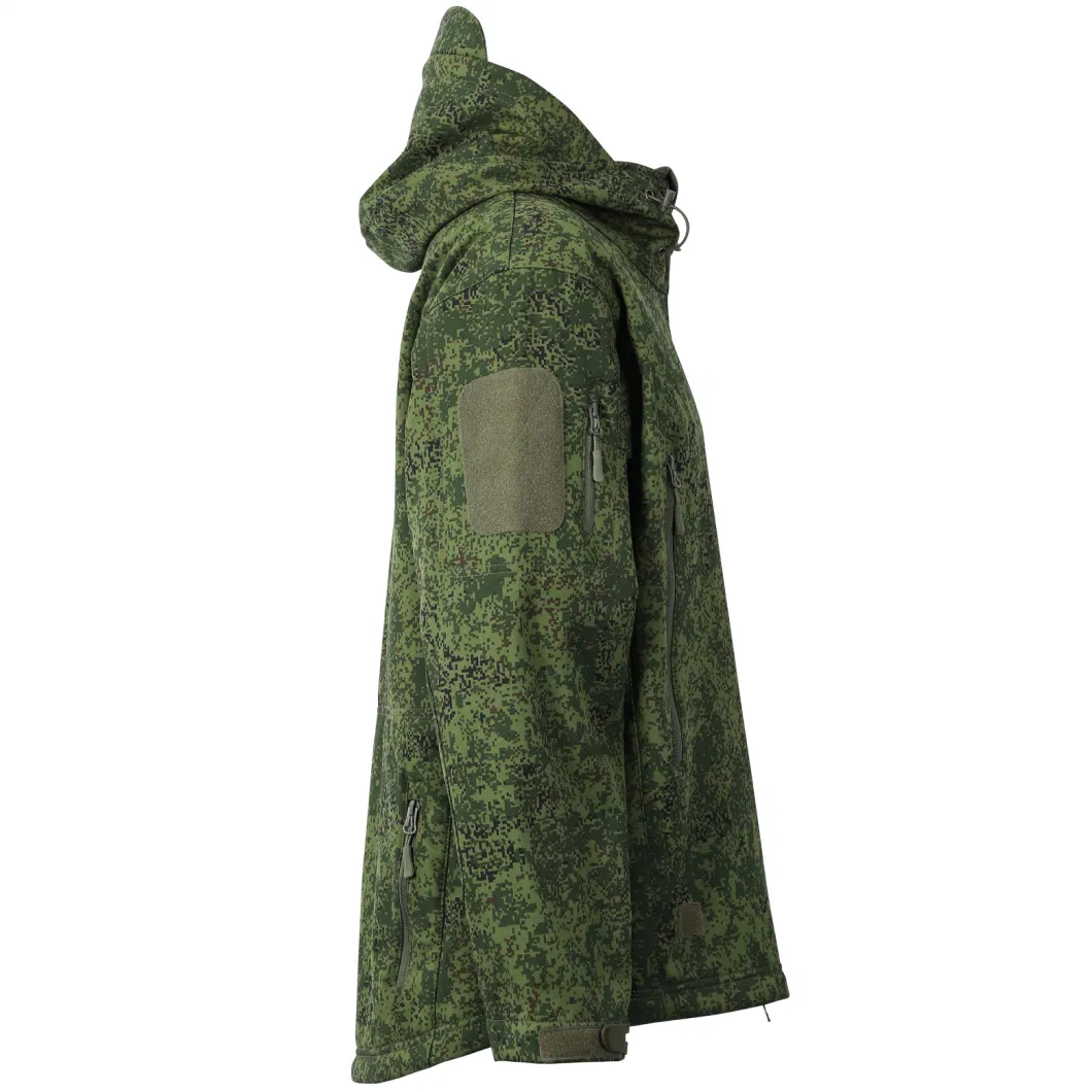 Little Green Men Russian Camouflage Manufacturer Custom Camouflage Outdoor Hiking Fleece Military Soft Shell Jacket