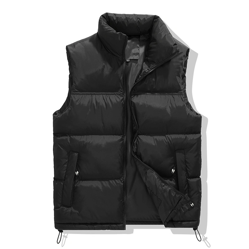 Down Cotton Men&prime;s Vest Jacket Splicing Thickened Warm Vest Jacket Cotton Vest