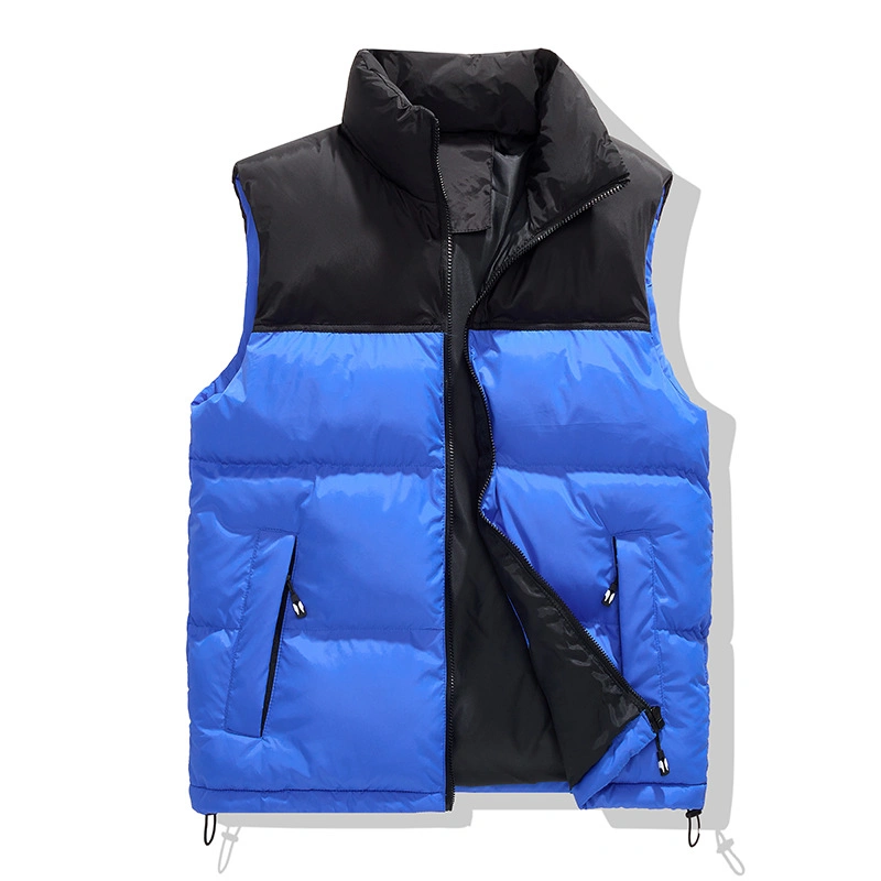 Down Cotton Men&prime;s Vest Jacket Splicing Thickened Warm Vest Jacket Cotton Vest