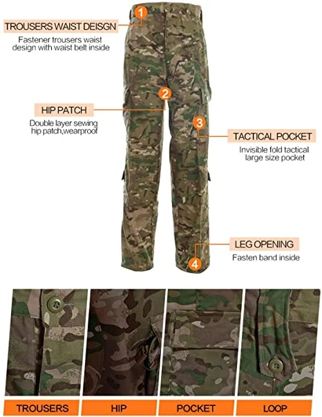 Fashion Black Acu Camouflage Clothing Night Camo Hunting Military Style Clothing