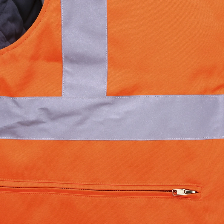 High Quality Materials Long-Style Winter Padded Hi Vis Jacket Reflective Safety Clothing