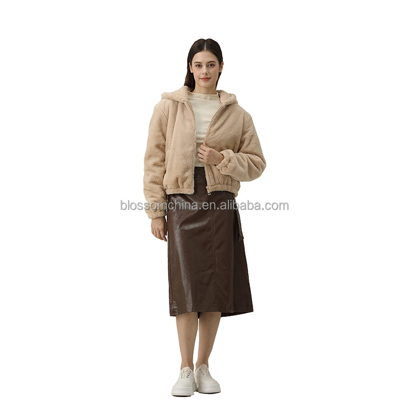 Winter Hot Selling Luxury Sherpa Fleece Coat Thick Warm Crop Jackets for Women