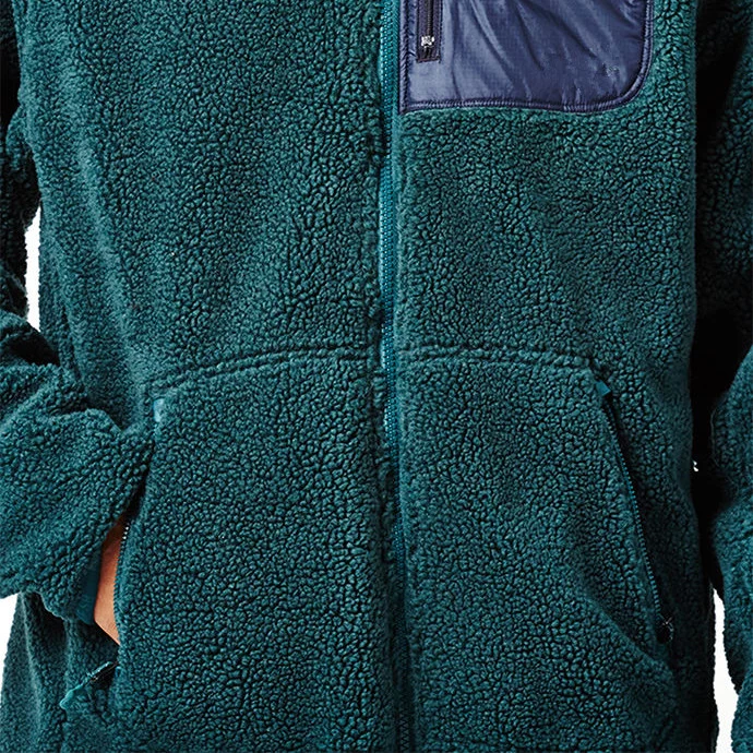 Soft Sherpa Style Outdoor Winter Wear Contrast Zip Pocket Hoodies Fleece Jackets for Men