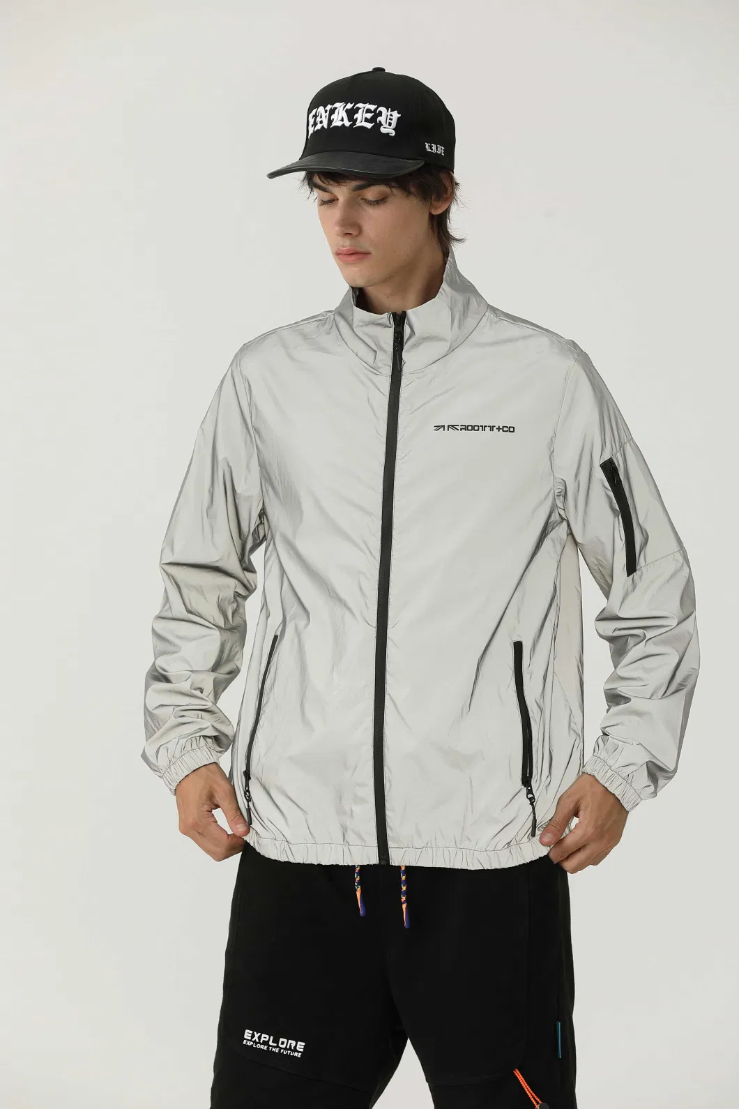 Silver Reflective Sport Autumn Windproof Waterproof Shinny Softshell Man Jackets