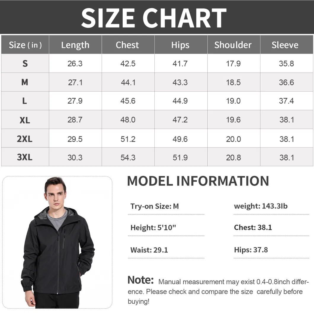 China Supplier Outdoor Clothing Men Waterproof Breathable Windproof Winter Rain Jacket